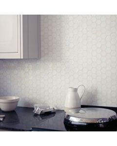 Iridescent Glass White Hexagon