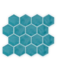 Onda Hexagon Aquamarine 28cm x 32cm x 0.9cm