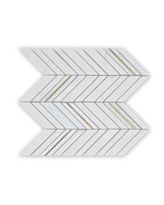 Savoy White Chevron Mosaic